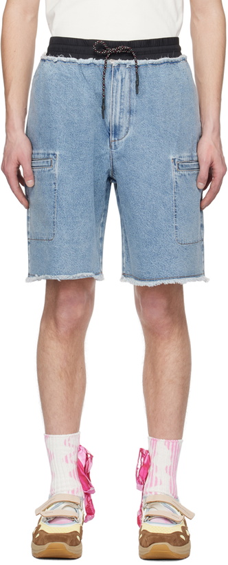 Photo: A PERSONAL NOTE 73 Blue Drawstring Denim Shorts