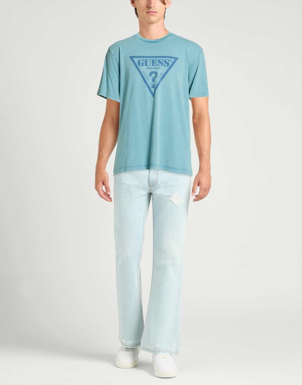 Guess Mens T-shirt Light in Blue