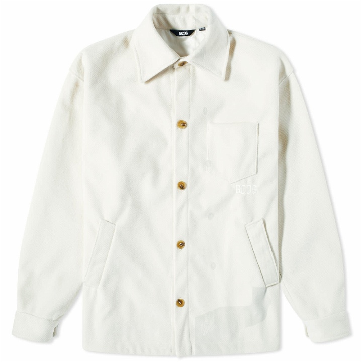 Photo: GCDS Men's Low Band Logo Overshirt in Off White