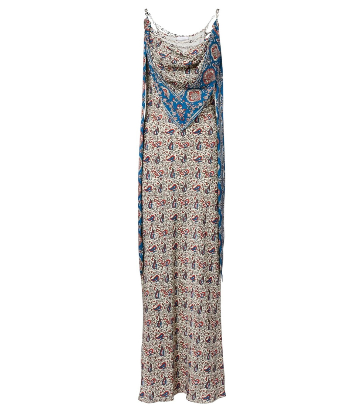 Rabanne Red Bead-Embellished Maxi Dress Paco Rabanne