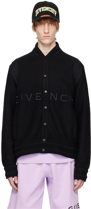 Photo: Givenchy Black Varsity Bomber Jacket