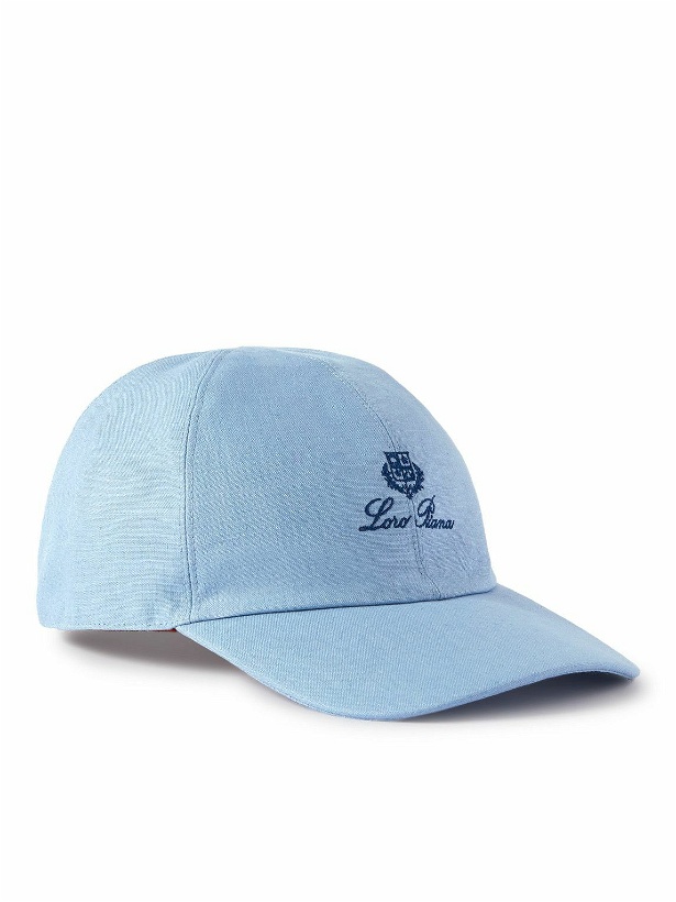 Photo: Loro Piana - Logo-Embroidered Linen Baseball Cap - Blue