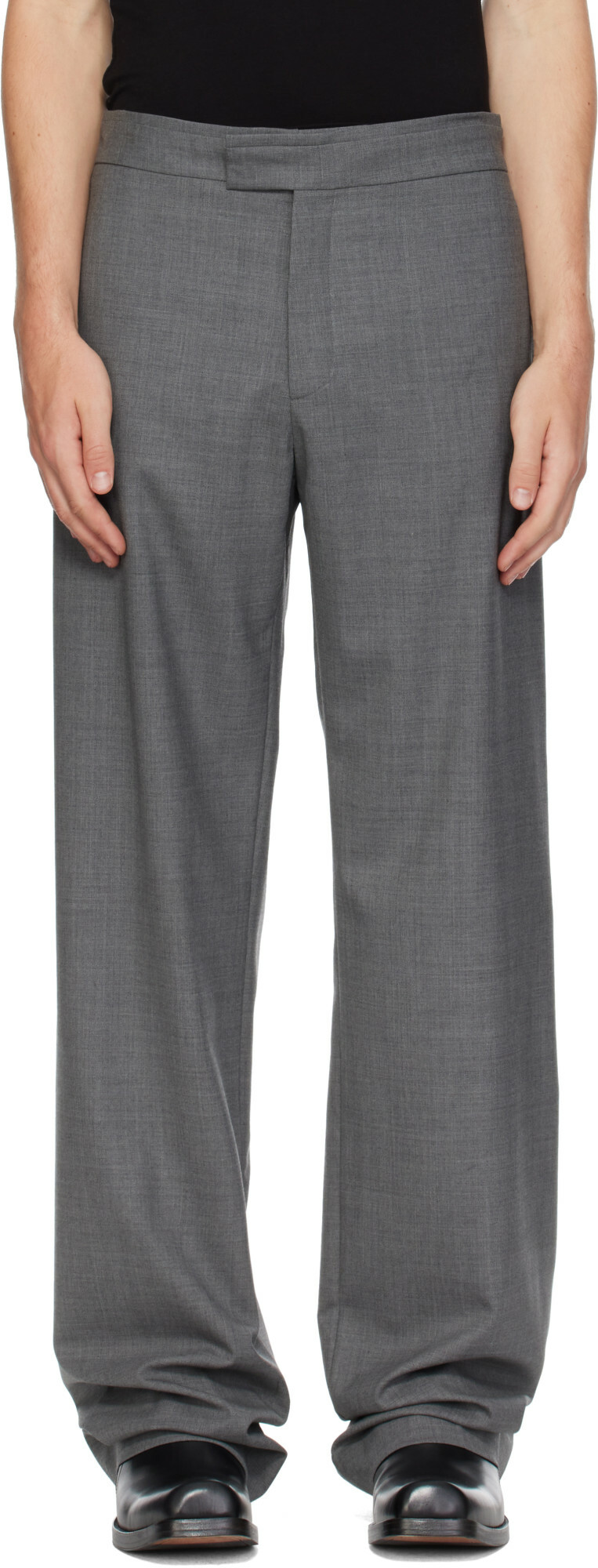 AARON ESH Gray One Seam Trousers