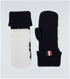 Thom Browne - Shearling-trimmed wool mittens