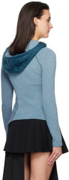 Andersson Bell Blue Tight Ribbed Combination Hoodie
