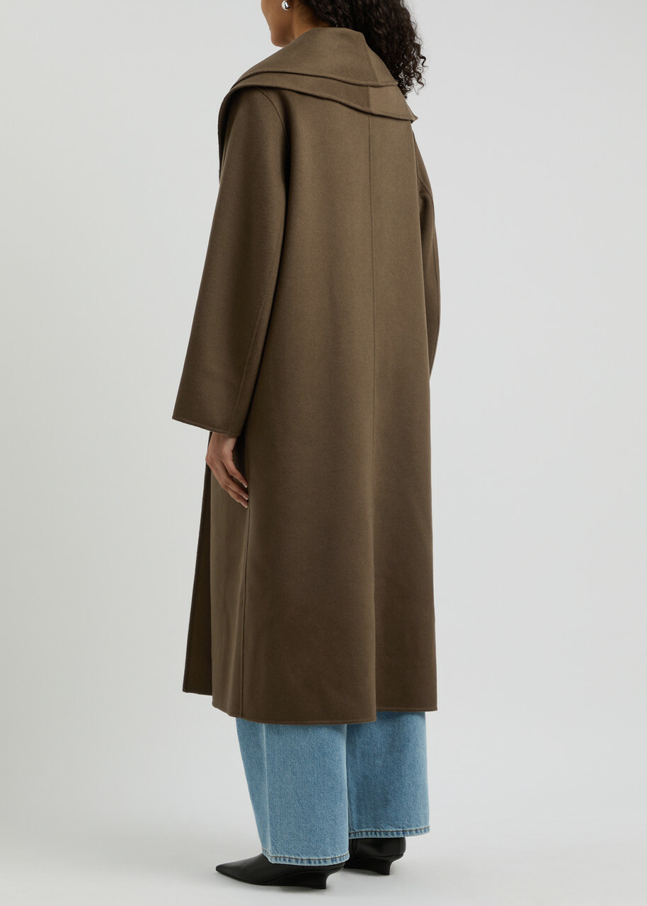Rohe Layered Scarf-effect Wool Coat Taupe