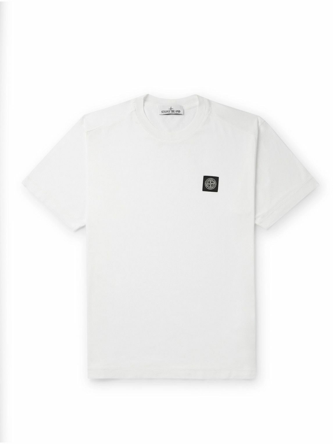 Stone Island - Logo-Appliquéd Cotton-Jersey T-Shirt - White Stone Island