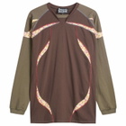 Paolina Russo Women's Sport Jersey Long Sleeve Top in Brown/Flower