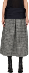 Stefan Cooke Black & Gray Elastic Waist Midi Skirt