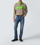 Versace Striped cotton jersey polo shirt