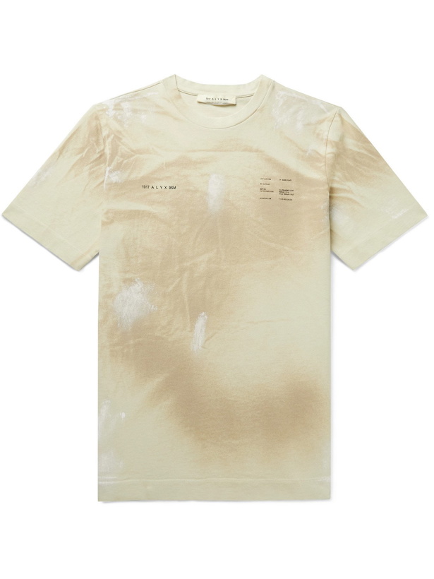Photo: 1017 ALYX 9SM - Distressed Printed Cotton-Jersey T-Shirt - Neutrals