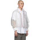 Thom Browne Transparent Stripe Articulated Funnel Neck Jacket