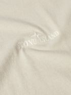 Stone Island - Logo-Embroidered Garment-Dyed Cotton-Jersey T-Shirt - White