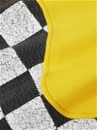ERL - Panelled Checkerboard Cotton-Jersey Hoodie - Yellow