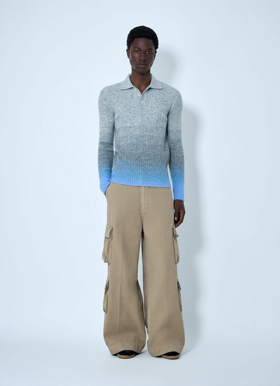 ERL Ribbed Knit Polo Sweater