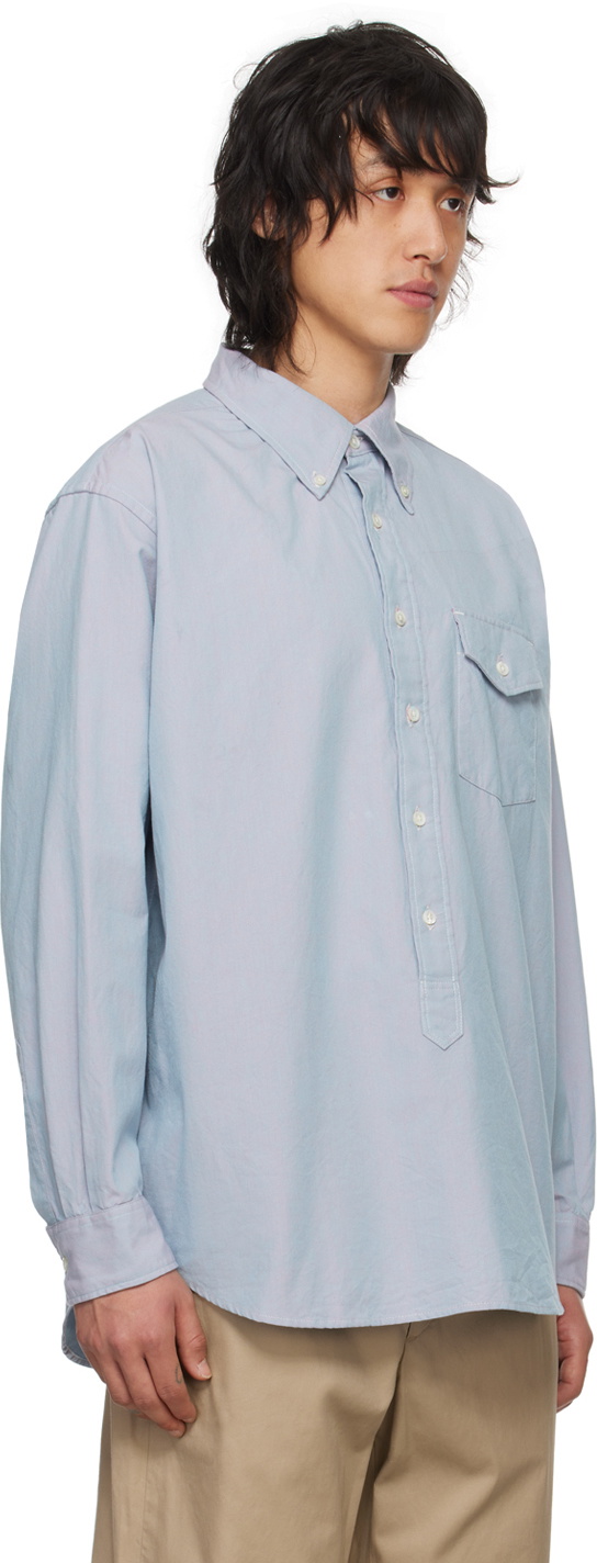 Engineered Garments Blue Iridescent Shirt Engineered Garments