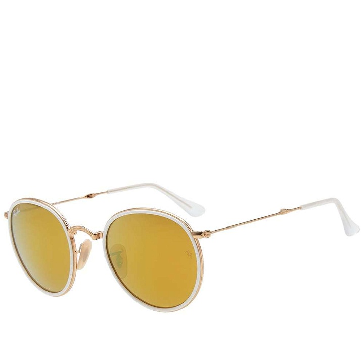 Photo: Ray Ban Classic Round Folding Sunglasses Gold