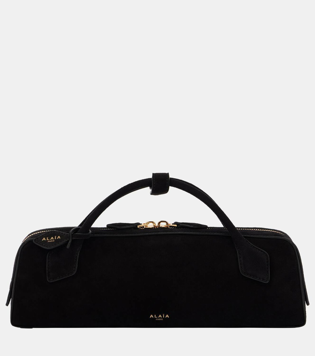 【関税&送料込】Alaia Le Teckel Clutch In Pony Hair ALAÏA Le Teckel leather-trimmed suede clutch | NET-A-PORTER