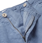 Hartford - Troy Slim-Fit Linen-Chambray Drawstring Trousers - Men - Blue