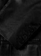 John Elliott - Double-Breasted Leather Blazer - Black