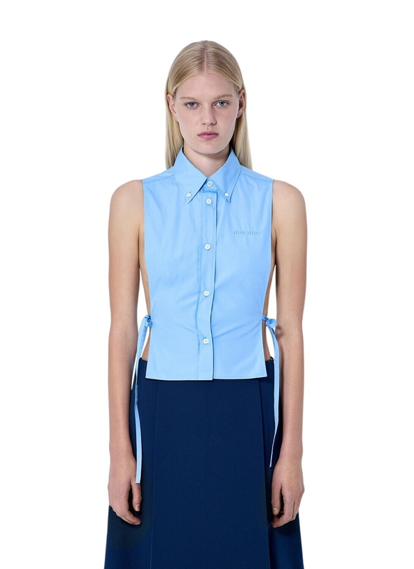 Photo: Miu Miu Poplin Sleeveless Shirt