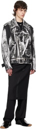 Jean Paul Gaultier Black & White 'The Trompe L'œil Perfecto' Denim Jacket