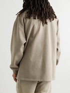 FEAR OF GOD ESSENTIALS - Logo-Flocked Cotton-Blend Jersey Sweatshirt - Brown