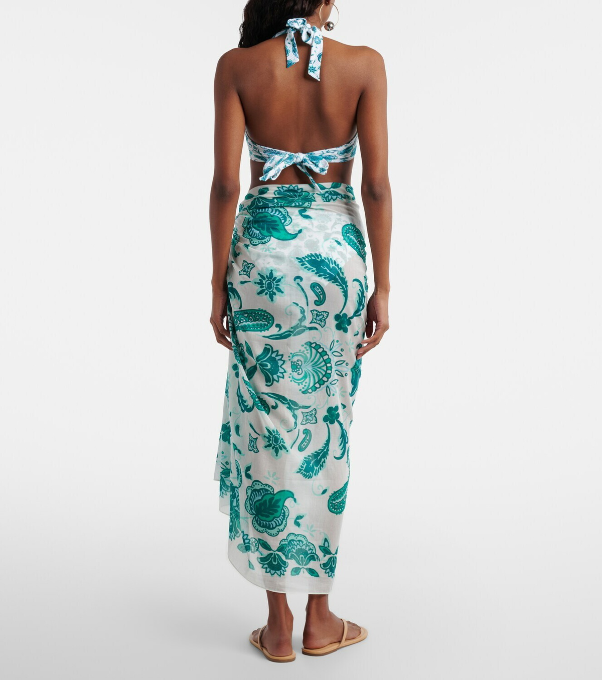 Heidi Klein Kos paisley cotton and silk beach cover-up
