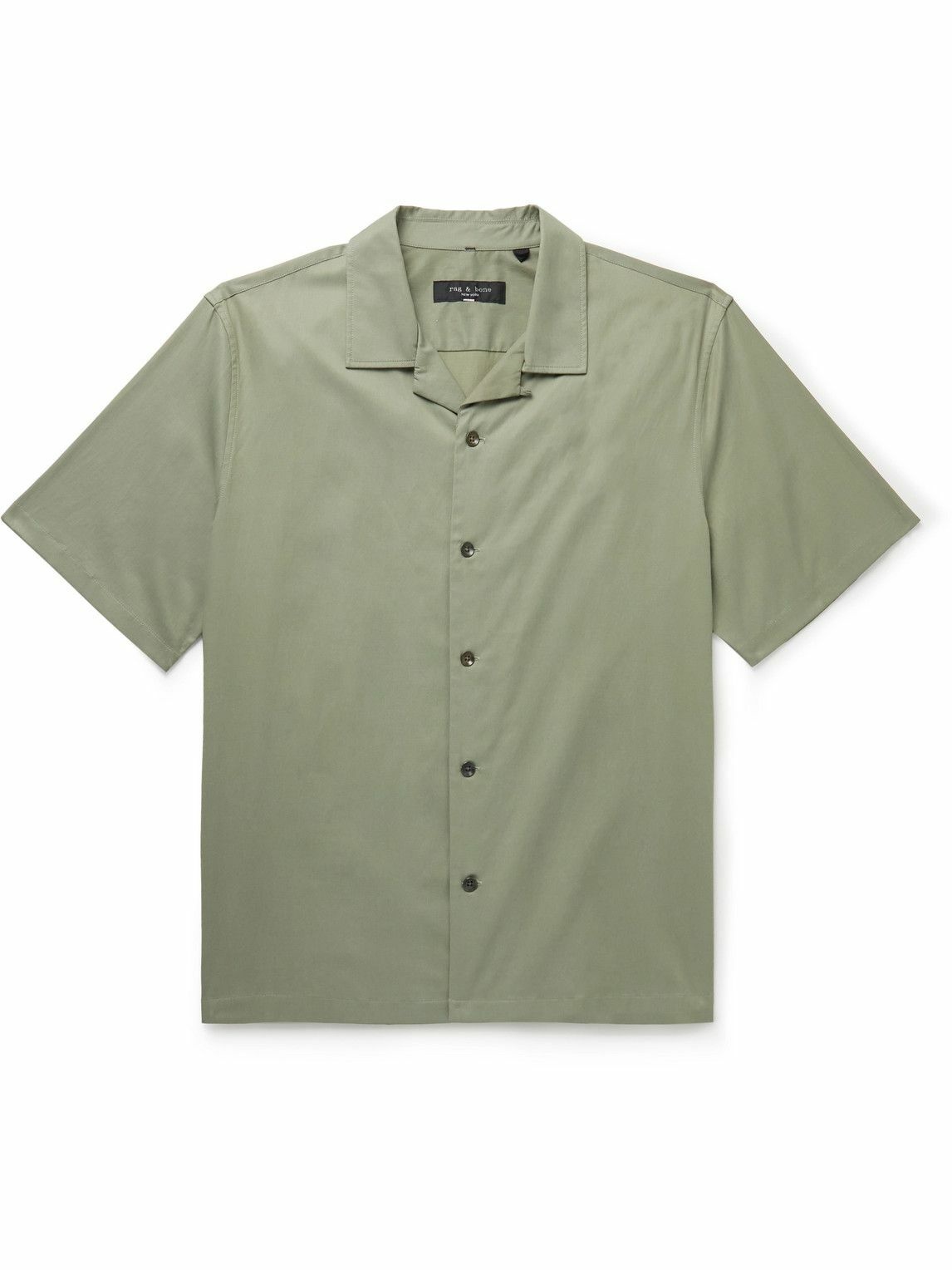 Photo: Rag & Bone - Avery Convetible-Collar Woven Shirt - Green