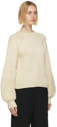 Chloé Off-White Chunky Balloon Sleeve Sweater