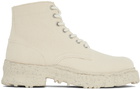 Miharayasuhiro White General Scale Past Lace-Up Boots