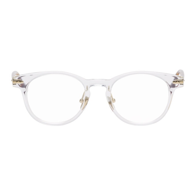 Photo: Linda Farrow Luxe Transparent and Tortoiseshell Linear Bay C1 Glasses