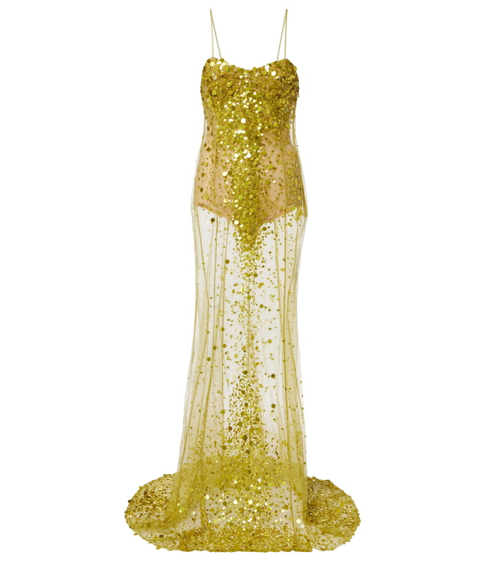 Photo: The Attico Sequined sheer mesh gown