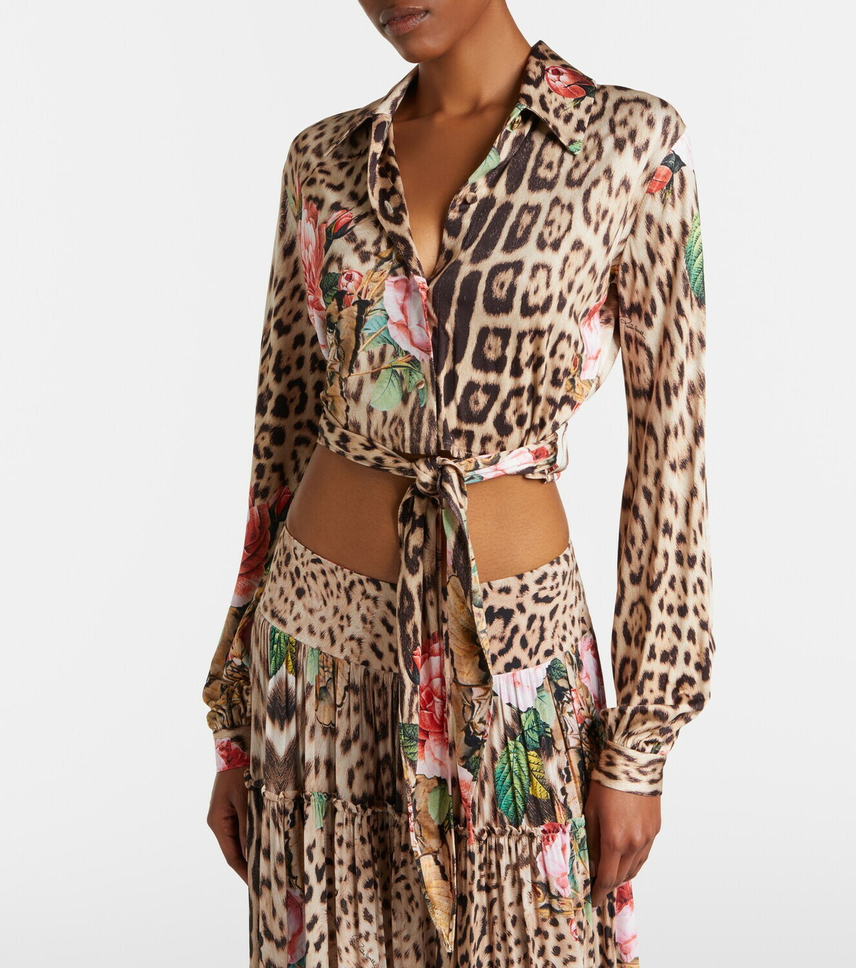 Roberto Cavalli Printed cropped shirt