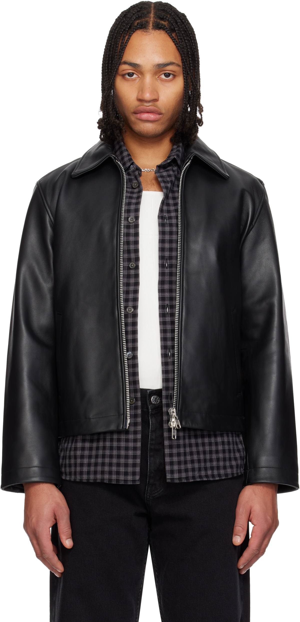 Sunflower Black Short Leather Jacket Sunflower