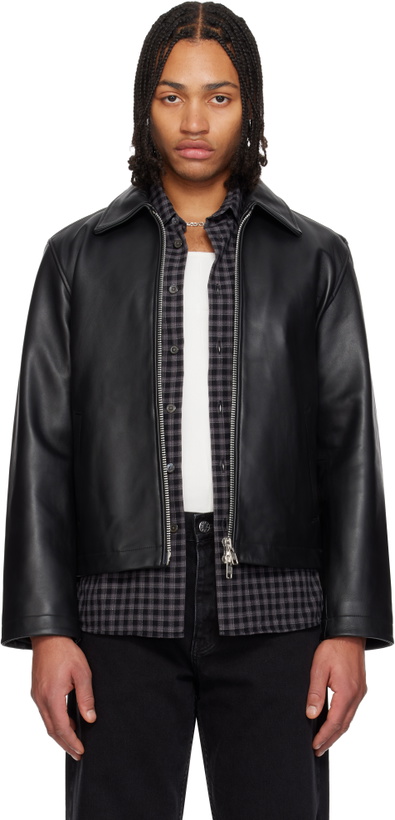 Photo: Sunflower Black Short Leather Jacket
