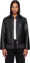 Sunflower Black Short Leather Jacket
