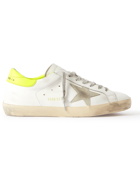 Golden Goose - Superstar Distressed Leather and Suede Sneakers - White