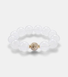 Octavia Elizabeth Riviera Orb beaded 18kt gold bracelet with moonstone and diamonds