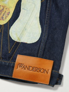 JW Anderson - Logo-Embroidered Printed Denim Jacket - Blue