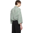 Haider Ackermann Green and White Silk Greenfield Shirt