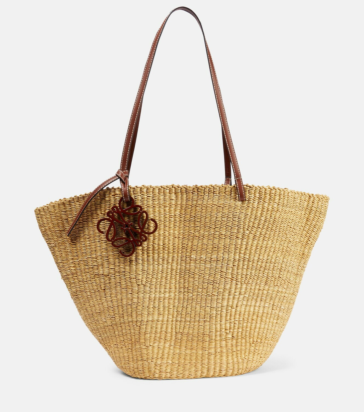 Loewe Shell Large leather-trimmed basket bag Loewe