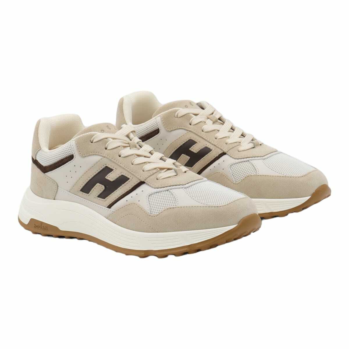 Hogan Beige And Brown Sneakers