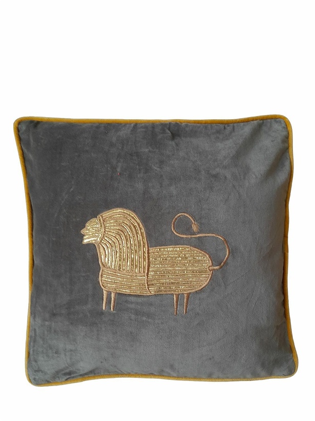 Photo: LES OTTOMANS Embroidered Cotton Velvet Cushion
