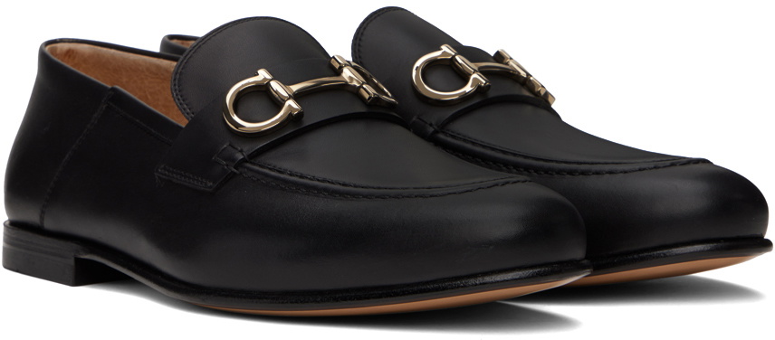 Ferragamo Black Gancini Ornament Mules