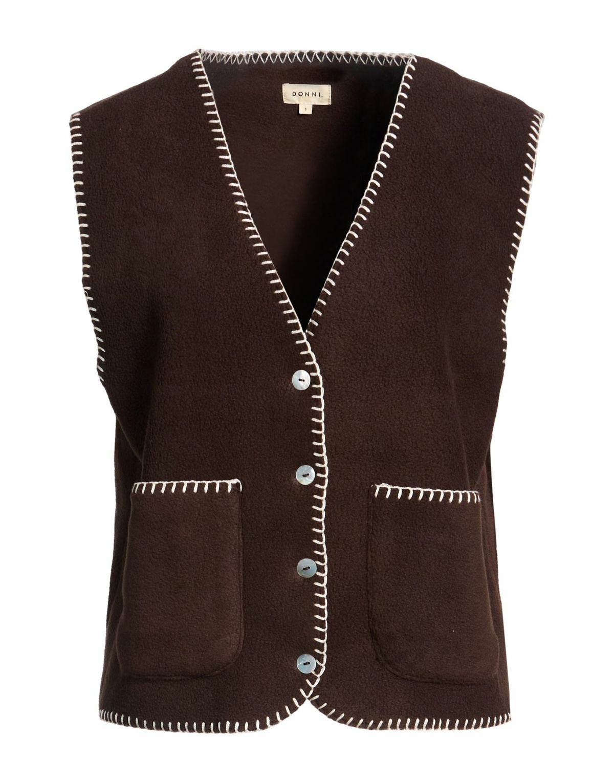 Donni. Womens Tailored Vest Chocolate in Brown
