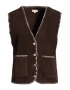 Donni. Womens Tailored Vest Chocolate in Brown