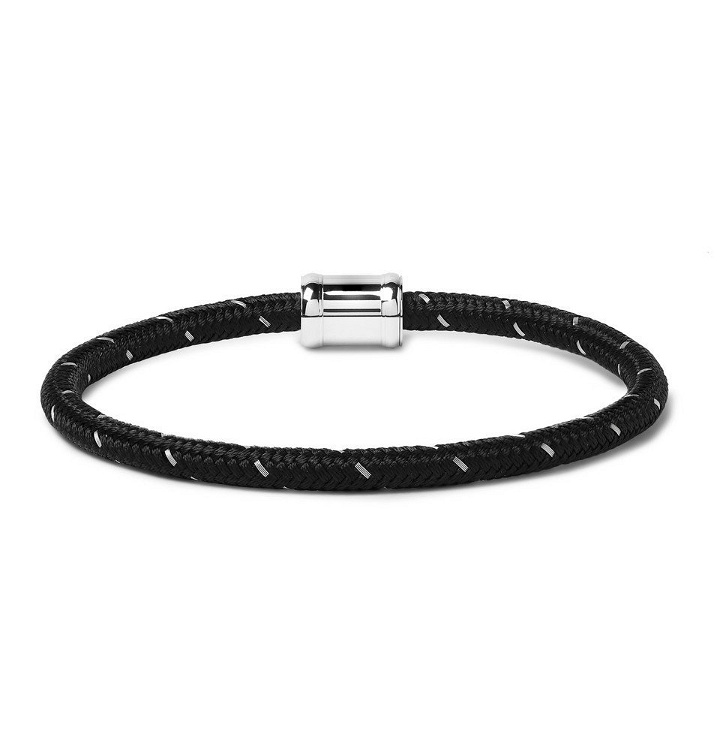 Photo: Miansai - Silver-Tone, Nylon and Steel Rope Bracelet - Black
