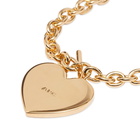 A.P.C. Men's Heart Logo Bracelet in Gold