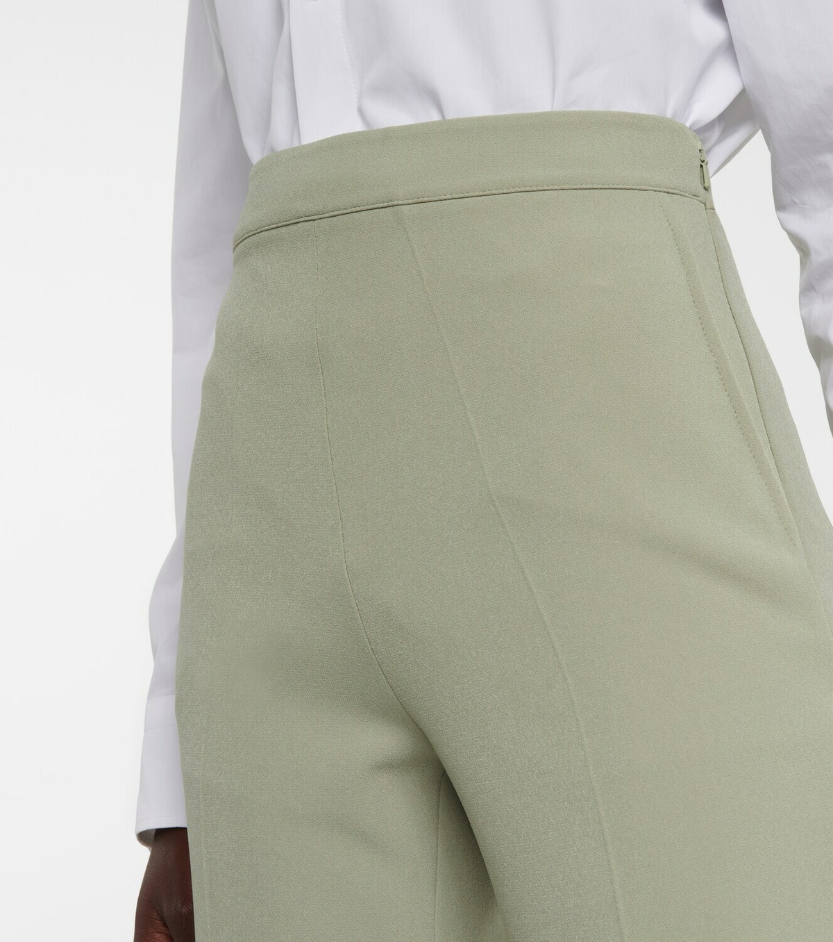 Safiyaa Goldie high-rise straight crêpe pants